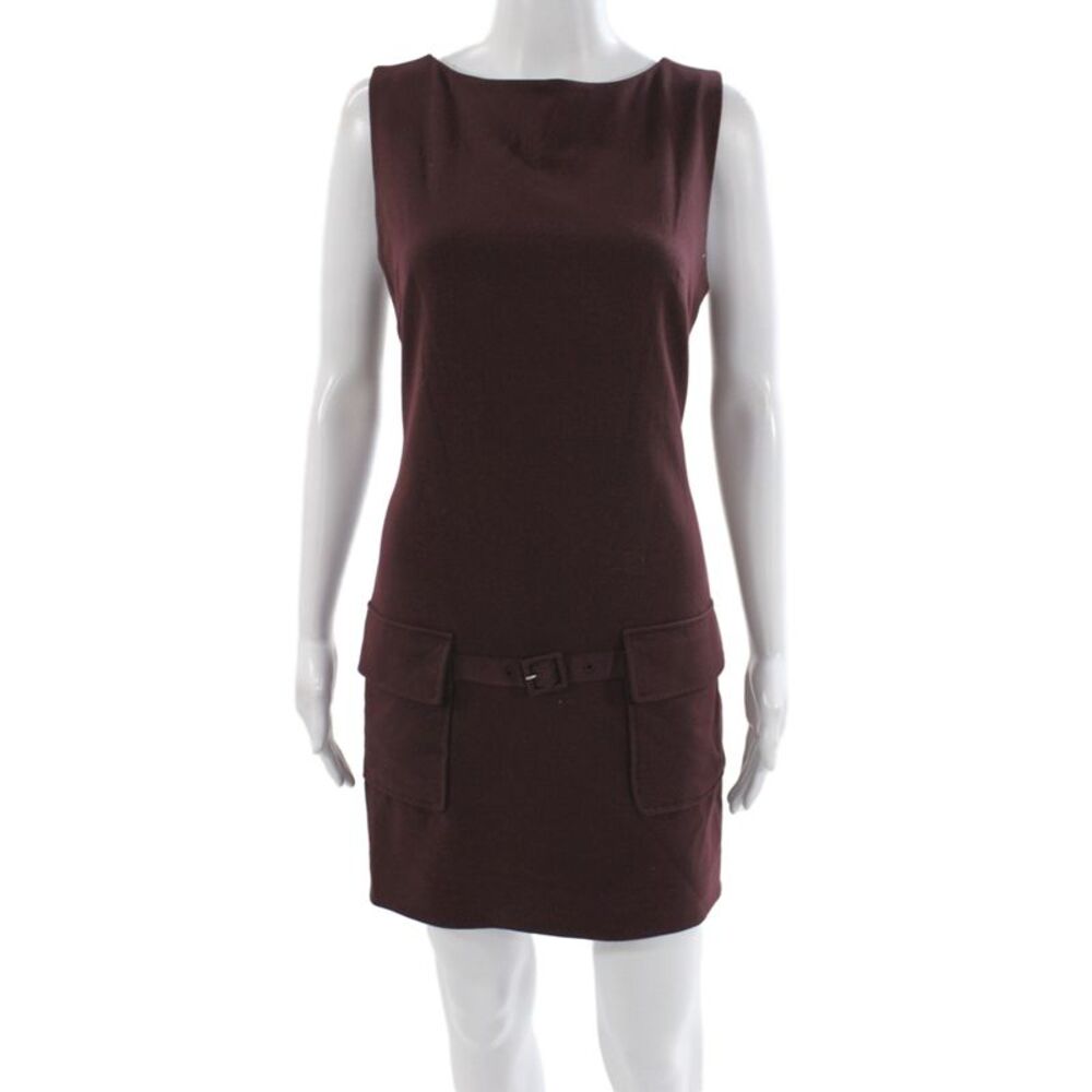 Staud Women Shift Dress Purple Sleeveless Boat Neck Short Size M